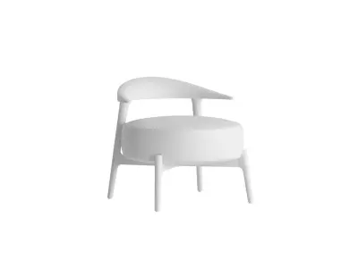 Macy Shearling Chair 3D model