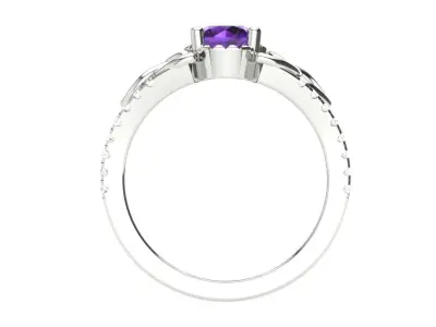 RDcenter amethyst ring in sterling silver 3D print model