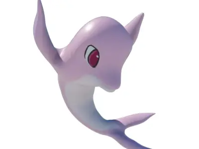 Cartoon cute dolphin 3D model