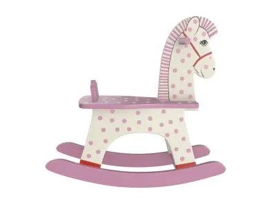 Rocking horse wooden toy 2 3D model