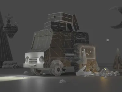 Camp alone Free low-poly 3D model