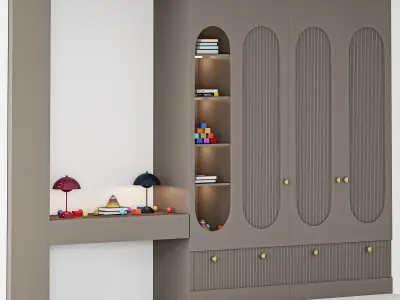 Furniture for children cupboard with toys and decor 02 3D model
