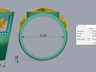 Mens Luxury Ring Brand Jewelry Gold 3D print model