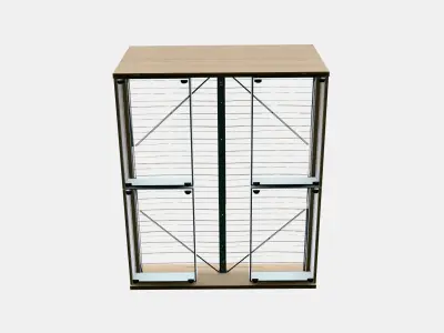 MALM Bed frame high w 4 storage boxes 24 Low-poly 3D model