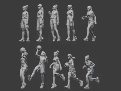 Basketball Girl Female 3D print model