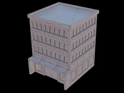 Low Poly Building 3D Model Free low-poly 3D model