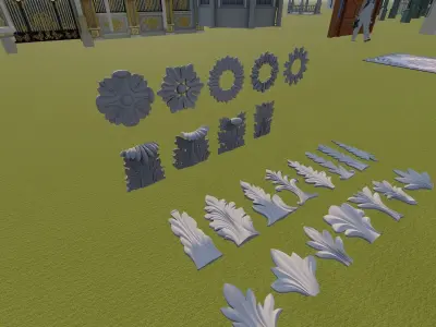 Classic villa components 3d Models Low-poly 3D model