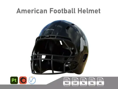 American Footbal Helmet 04 Low-poly 3D model