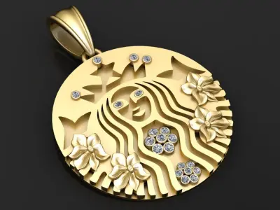 Starbucks pendant 3D   3D print model