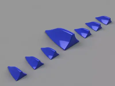 CAR SHARK FIN and DIFFUSER SET 3D print model