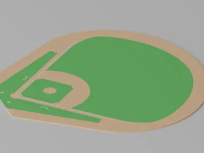 Cartoon Lovely Baseball Field 1 3D model