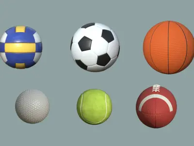 Balls Pack Low-poly 3D model