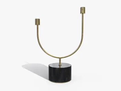 Candle Holder Gold M Low-poly 3D model