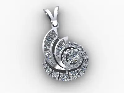 Pendant Gold Full Diamond 3D print model