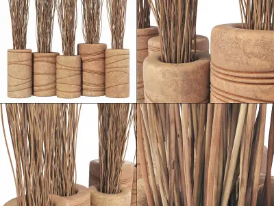 Branch thin planter clay vase n1 3D model
