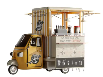 Coffee Truck set 4 3D model
