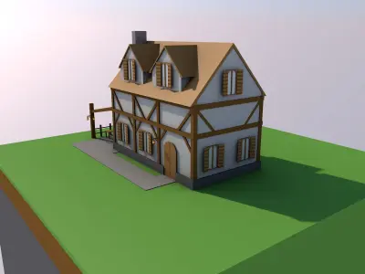 Low-Poly House Blacksmith Free low-poly 3D model