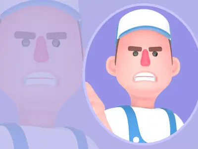 Stylized 3D Angry Mechanic Character - Cartoon Worker 3D model