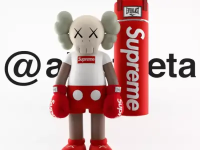 Kaws Box Supreme Textured Low-poly 3D model