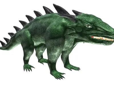 monster dinosaur with spikes 3D model