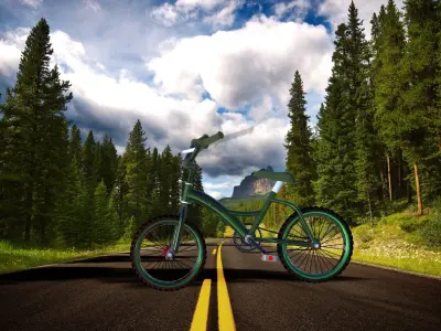 Modern Bianchi Bicycle 10 Parts for Assembly  3D print model