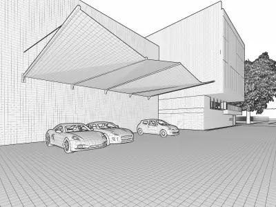 Modern Triangular Car Parking Shade  Low-poly 3D model