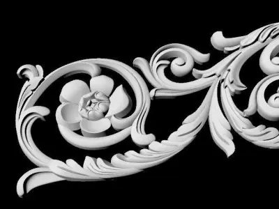 Central decor ornament for furniture 3D model 677