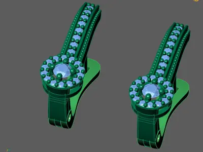 Women Earrings 3DM STL Womens Earring Renders 3D print models   3D print model 25
