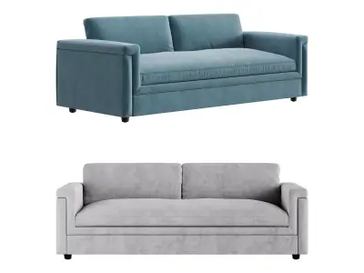 CEVA LIGHT BLUE PERFORMANCE VELVET SLEEPER SOFA 3D model