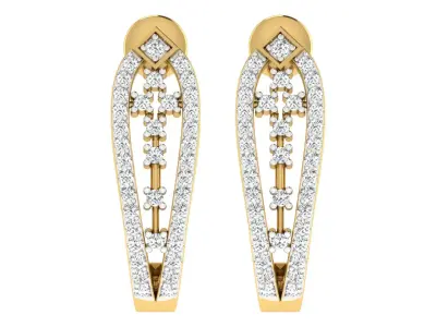 Solitaire Women Drop Earring 3dm STL OBJ FBX Render Details 3D print model 10