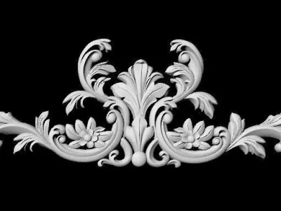 Central decor ornament for furniture 3D model 686