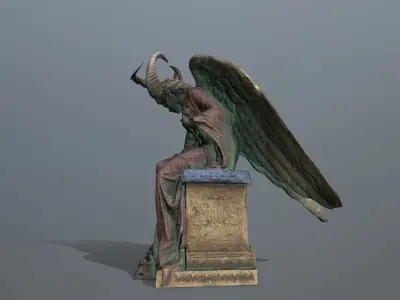 Angel Statue Low-poly 3D model
