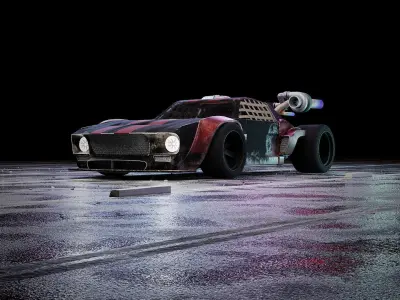 Cyberpunk Car Low-poly 3D model