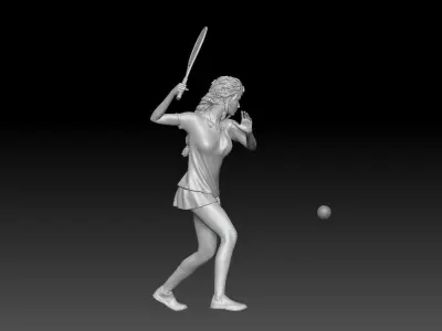 TENNIS PLAYER GIRL 3 3D print model