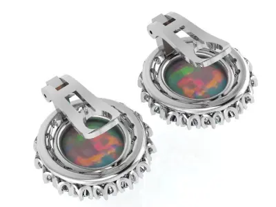 Oval Halo Clip On Earring 0658 3D print model