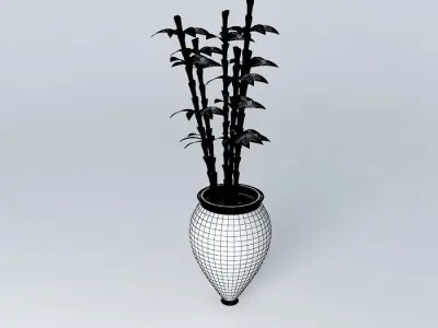 vase with bamboo decoration Free 3D model