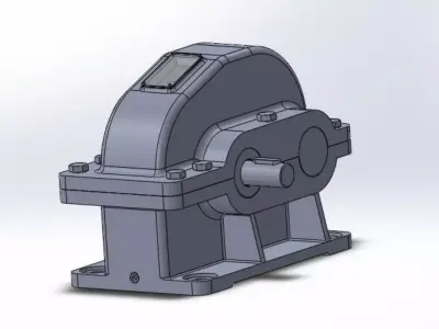 single stage gearbox 3D model