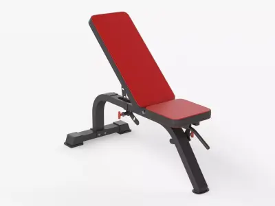 Adjustable flat weight bench 03 3D model