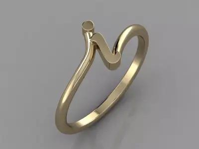 Alphabet Ring I 3D print model purchase