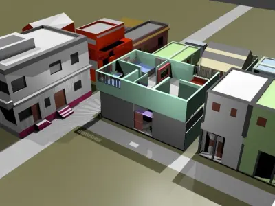 Rural model city pack Free 3D model