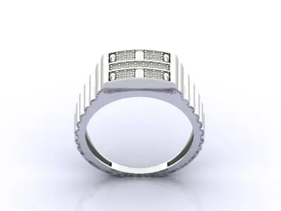 Print Ready STL 3DM  Gents Rings Diamond Men Ring  3D print model 226
