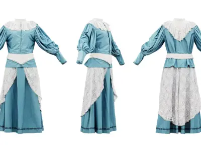 Lace Decorated Dress Belt Low-poly 3D model