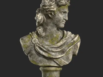 Bust of Apollo Low-poly 3D model