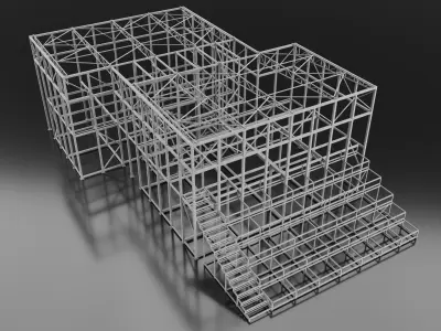 Metal Building 3D model