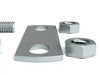 U Bolt 3D Model Industrial Fastener Asset 3D model