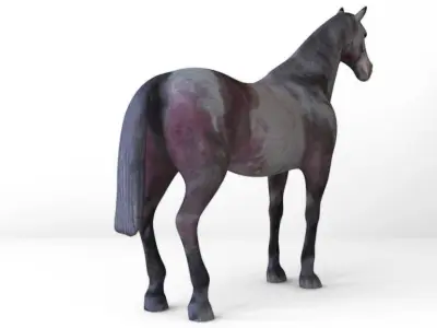 Horses full body Low-poly 3D model