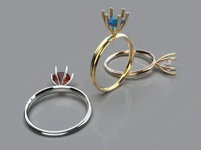 Engagement ring 3D Printable model FREE Free 3D print model