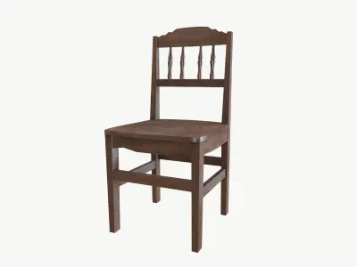 Old wooden chair 3D model