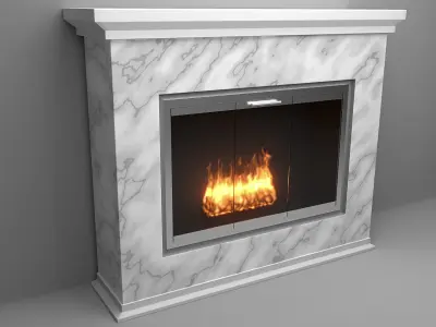 marble fireplace 3D model