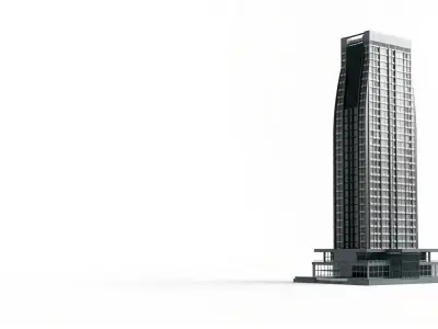 Futuristic Skyscraper Architectural Model Low-poly 3D model purchase